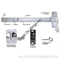 Push Bar Panic Exit Device  Aluminum  with Exterior Lever - B00QFLFJ7C
