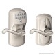 Schlage FE595 PLY 619 FLA Plymouth Keypad Entry with Flex-Lock and Flair Style Levers  Satin Nickel - B001COBTCG