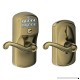 Schlage FE595 V PLY 609 FLA Plymouth Keypad Entry with Flex-Lock and Flair Style Levers  Antique Brass - B00486U3R2