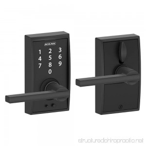 Schlage Touch Century Lock with Latitude Lever (Matte Black) FE695 CEN 622 LAT - B00N12EZ2I