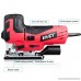 Goplus 6.5 Amp Laser Jig Saw with LED Light Hand Power Tool Variable Speed Includes 4 Blades Metal Guide Ruler - B07C3KVLXL