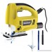 [ US STOCK ] 800W 6 Speed Laser LED Lights Jig Saws Kit Power Tools with Portable Plastic box 1.8M Cable Length (Yellow) - B07FD4SF3K