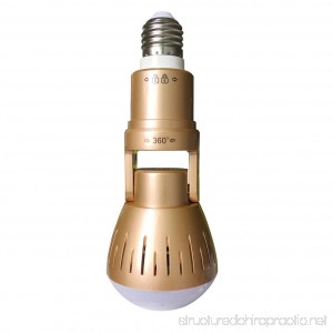 360-Degree Monitoring Bulb Lamp Wireless 1080P Panoramic AP WiFi Camera(Color:Gold) - B07G491V3T