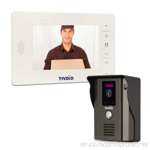 TIVDIO WD-01H Video Door Phone Wired Video Intercom System with 7 Inch Colorful Screen Night Vision Remote Unlock Camera Doorbell Kit Waterproof for Apartment Hotels Offices Public Buildings - B071Y31138