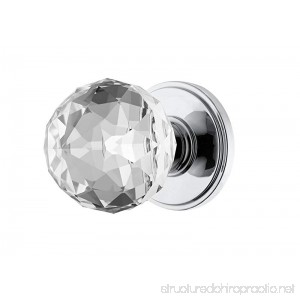 Decor Living AMG and Enchante Accessories Faceted Crystal Door Knobs Passage Function for Hall and Closet IRIS Collection DK04C POC Polished Chrome - B07CRTVLJV