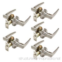 Gobrico Satin Nickel Privacy Locksets Keyless Interior Door Lever Hardware for Bath and Bedroom 5Pack - B01N4OVE44
