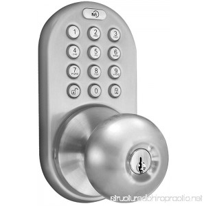 MiLocks DKK-02SN Indoor Electronic Touchpad Keyless Entry Door Lock Satin Nickel - B00H1B5E3E