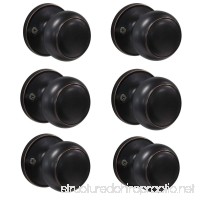 Probrico Half-Dummy Door Knobs Flat Ball Style Oil Rubbed Bronze Finish Door Knobs Lock Set  6 Pack - B07414NB99