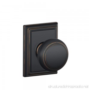 Schlage F10AND716ADD Addison Collection Andover Passage Knob Aged Bronze - B005DXKOZ0