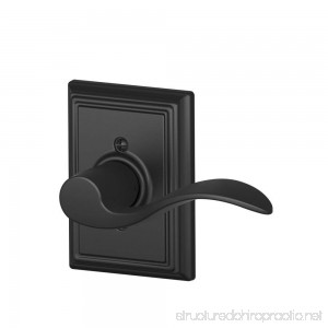 Accent Right Handed Lever with Addison Trim Non-Turning Lock Matte Black (F170 ACC 622 ADD RH) - B005DXL6LG