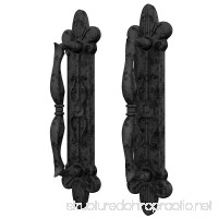 Barn Door Handle Rustic Gate Pull w/Hardware Solid Cast Iron Ornate Antique (Set of 2) - B07CY6DF7S