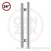 Canzak 24 inch Brushed Stainless Steel Pull Push Door Handles  Interior or Exterior  Contemporary  Modern - B00HMD4YA0