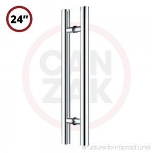 Canzak 24 inch Brushed Stainless Steel Pull Push Door Handles Interior or Exterior Contemporary Modern - B00HMD4YA0