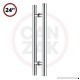 Canzak 24 inch Brushed Stainless Steel Pull Push Door Handles  Interior or Exterior  Contemporary  Modern - B00HMD4YA0
