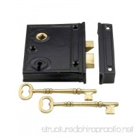 House of Antique Hardware R-01SE-1023V Cast Iron Vertical Rim Lock with Black Powder Coating - B005TTN2UC