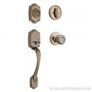 Kwikset 96870-098 Belleview Single Cylinder Handleset With Tylo Knob featuring SmartKey Security in Antique Brass - B004EPYSFK