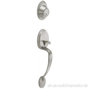 Schlage Dexter JH58BAR619 Barcelona 2 Pieces Handle And Deadbolt With Keys Exterior Only Satin Nickel - B003XEDP34