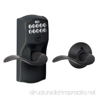 Schlage FE575 CAM 716 ACC Camelot Keypad Entry with Auto-Lock and Accent Levers  Aged Bronze - B002HMZM66