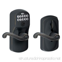 Schlage FE595 PLY 716 FLA Plymouth Keypad Entry with Flex-Lock and Flair Style Levers  Aged Bronze - B001COBTC6