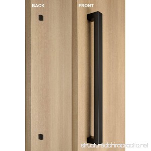 STRONGAR Modern Square/Rectangle One Single Sided Stainless Steel Door Handle for Wood/Glass/Metal Doors/610mm/24 inches - Black Powder Finish - B06Y258C6R
