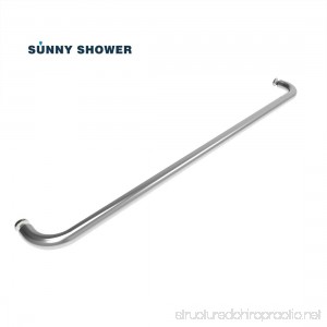 SUNNY SHOWER Shower Glass Door Pull Handle 3/4 Diameter U Shape Glass Door Handle 26 Length Chrome Finish - B07D49B7YJ