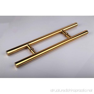 Togu TG-6012 300mm/12 inches Round Bar / H-shape/ Ladder Style Back to Back Stainless Steel Push Pull Door Handle for Solid Wood Timber Glass and Steel Doors PVD Gold Finish Finish - B012DJZ938