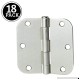 18 Pack of Door Hinges Satin Nickel - 3 ½” x 3 ½” Inch Interior Hinges for Doors Brushed Nickel with 5/8 Radius Corners - B01JMZXC1M