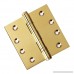 3 PK - Door Hinges 4 x 4 Extruded Solid Brass Ball Bearing Brass Hinge Heavy Duty Polished Brass (US3) Stainless Steel Removable Pin Architectural Grade Ball/Urn/Button Tips Included - B06ZZF9FBQ