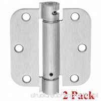 Dynasty Hardware 3-1/2" x 3-1/2" Mortise Spring Hinge with 5/8" Radius Corners  Satin Nickel - Pack Of 2 Hinges - B01LXRM9CH