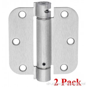 Dynasty Hardware 3-1/2 x 3-1/2 Mortise Spring Hinge with 5/8 Radius Corners Satin Nickel - Pack Of 2 Hinges - B01LXRM9CH