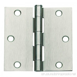 Global Door Controls 3.5 in. x 3.5 in. Satin Nickel Plain Bearing Steel Hinge - Set of 2 - B00KVLQ7VY