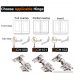 JQK Cabinet Hinges 90 Degree Soft Closing Partical Overlay Door Hinge for Frameless Face Frame Stainless Steel Nickel Plated Finish 4 Pack - B078PMW8YG