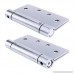 Pack of 3 - Residential Spring Hinge Door Hinge - 4 inch - Satin Chrome Finish - Squared Corners - by Dependable Direct - B079B18R9B