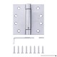 Pack of 3 - Residential Spring Hinge Door Hinge - 4 inch - Satin Chrome Finish - Squared Corners - by Dependable Direct - B079B18R9B