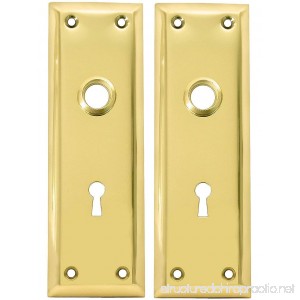 Pair Of Brass Plated New York Style Back Plates With Keyhole - B004916BHM