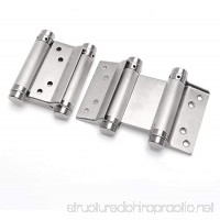 Ranbo Commercial Grade 304 Stainless Steel Ball Bearing Heavy Duty Double Action Spring Loaded Door Swing gate Hinge for Saloon Western Bar Pub Swinging Café Doors 3 x 5 inch(Pack of 2) - B078X9W1XD