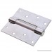 Ranbo commercial grade stainless steel ball bearing heavy duty spring loaded door butt hinge automatic closing/self closer/adjustable tension 4 X 3-1/2 inch brushed chrome( Pack of 2)thickness 2.4 mm - B06ZYRMD8P