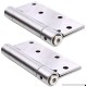 Ranbo commercial grade stainless steel ball bearing heavy duty spring loaded door butt hinge  automatic closing/self closer/adjustable tension 4 X 3-1/2 inch brushed chrome( Pack of 2)thickness 2.4 mm - B06ZYRMD8P
