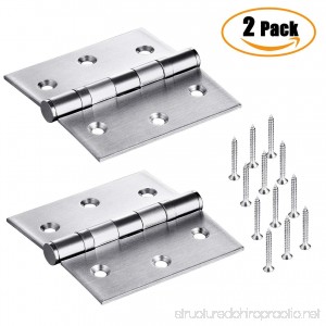 Stainless Steel Hinges 2-Pack 3.5 X 3.5 Door Hinge With Brushed Nickel - B07C9951CC