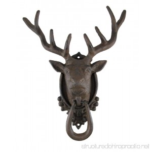 Antiqued Finish 8 Point Buck Deer Door Knocker - B001RURTGA