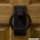 Casa Hardware Iron Twisted Ring Door Knocker in Black Finish - B071HRK92H