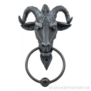 Ebros Faux Stone Satanic Sabbatic Goat Baphomet With Pentagram Head Door Knocker 9.5Tall Lucifer Satan Occultic Ritual God Baphometh Resin Figurine Prince Of Beasts Goat Of Mendes - B07BHRHXWL