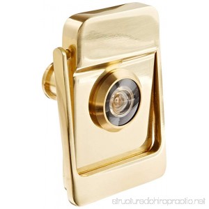 Rockwood 614V.3 Brass Door Knocker with Door Viewer 2-1/8 Width x 3 Height Polished Clear Coated Finish - B009ZM0004