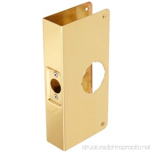 New Life Products 33-652BD3 Lock & Door Reinforcer 1-3/4-Inch Thick by 2-3/4-Inch Backset 2-1/8-Inch Bore Door Reinforcer Brass Height 9 Replacement For Prime-Line Door Reinforcer U 9551 - B008VO2NNE