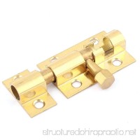 uxcell 1.5-inch Long Brass Door Latch Sliding Lock Barrel Bolt Gold Tone - B018504UFW