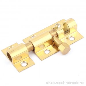uxcell 1.5-inch Long Brass Door Latch Sliding Lock Barrel Bolt Gold Tone - B018504UFW