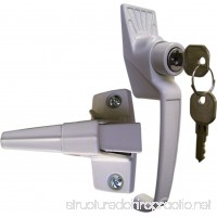 Ideal Security Classic Push-Button Handle Set for Storm and Screen Doors With Key Lock White - B005TE24XS