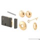 Prime-Line Products E 2478 Horizontal Trim Lock Set  3-3/8 in. Backset  Cast Steel w/Brass Plated Knobs  Keyed Alike  Pack of 1 Set - B003C20CRO