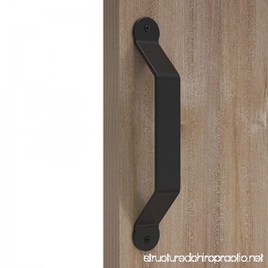 Barn Door Handle | Black 10 inch Solid Steel Gate Handle | Pull for Sliding Barn Doors Gates Garages Sheds - B074R8MWNJ
