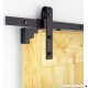 DIYHD 5ft Rustic Black Bent Straight Barn Wood Closet Interior Door Sliding Track Hardware Kit - B01FP5IFCO